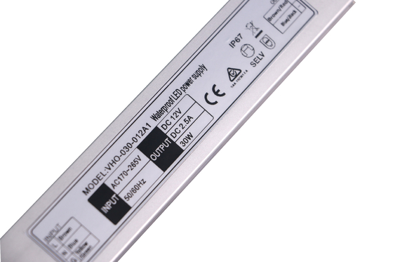 SAA Certificate Slimline LED Driver 12V 30W αδιάβροχο σταθερής τάσης IP67